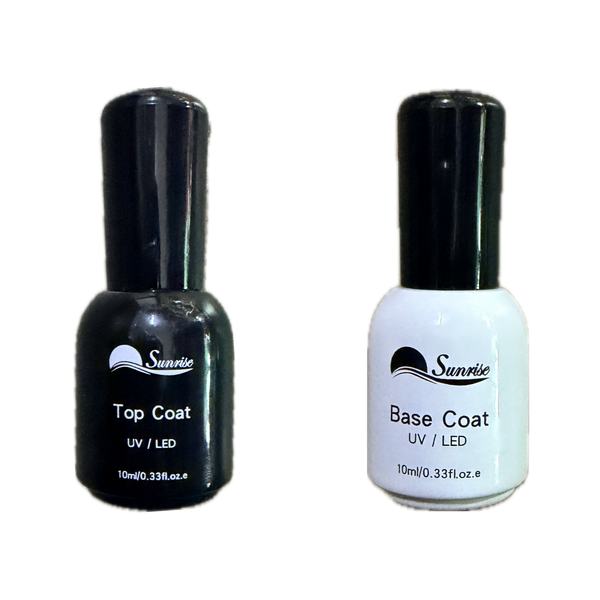 2 Pack (10ml each) Sunrise UV / LED Nails Top &amp; Base Coat