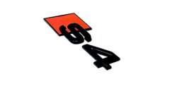 Audi S4 Glossy Black Style 3D Trunk Logo Badge(AD-S4-GBK)