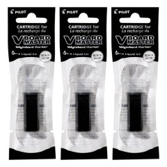Pilot V Board Master Whiteboard Marker Refill - Pack of 3 - Black