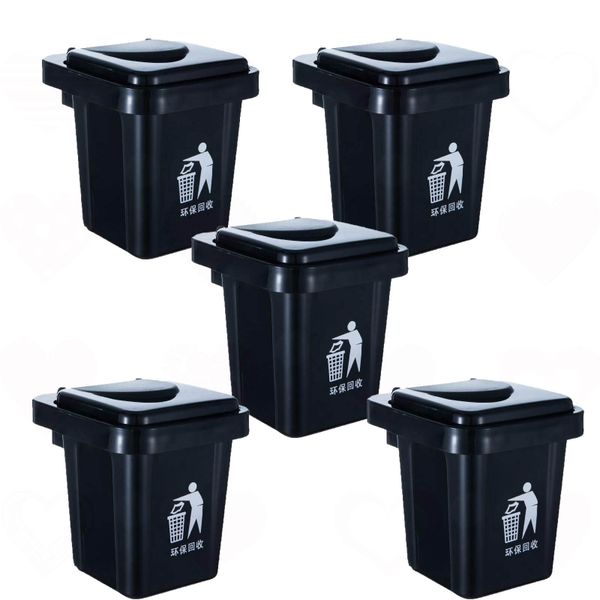 5 Pack Creative Mini Desktop Trash Can,Small Office Table Waste Bin