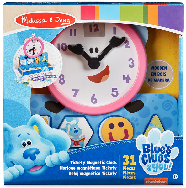 Melissa &amp; Doug Blues Clues &amp; You! Wooden Tickety Tock Magnetic Clock