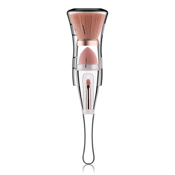 Makeup Brush 3 in 1 Contour Brush Foundation Puff Lip Brush
