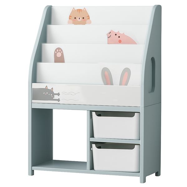 Kids Storage Shelf Organizer Cabinet Kids Bookshelf Floor Standing Bookcase