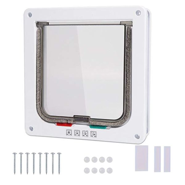 Bestby - ABS Pet Door 4 Way Locking Cat &amp; Dog Flap Door - XL 21×19.5 cm