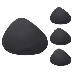 4Pieces Placemats for Table Non-Slip Coaster Leather Place, Black