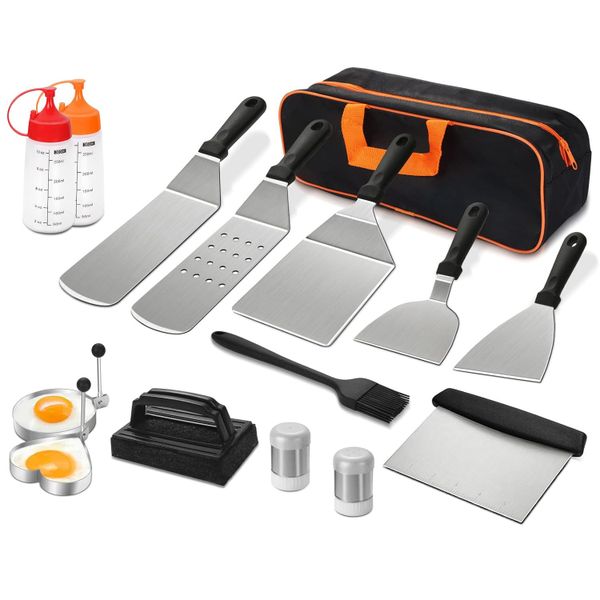 16Piece Premium Stainless Steel Barbecue Utensil Kit Outdoor Grill Tool Set