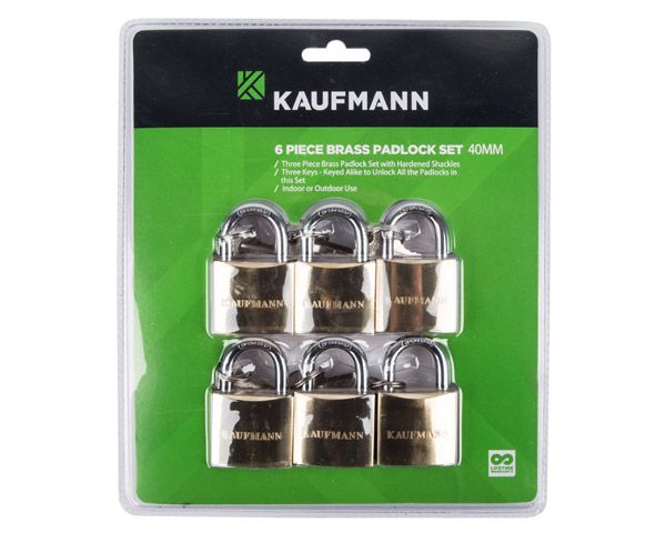 Kaufmann - 6 Piece 50mm Brass Lock Set