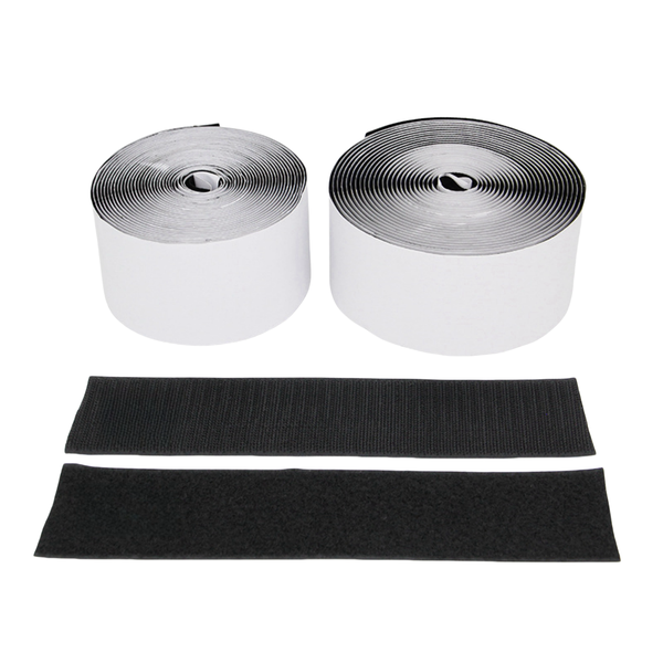 Double-Sided Nylon Hook &amp; Loop Tape - 5CM x 5M - Black