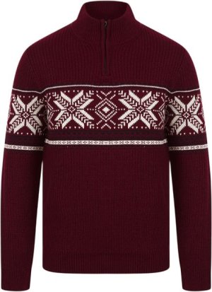 Men's Gacy Nordic Quarter Zip Funnel Neck in Claret