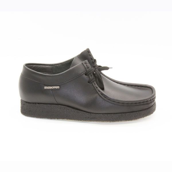 Mens/Youth Grasshopper Lace-Up Moccassin Softee Black