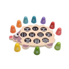 Wooden Hedgehog Number Matching Toy Set - Multicolor