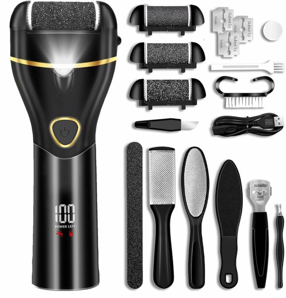 Electric Foot Callus Remover, 18 in1 Rechargeable Foot File with 3 Rollers