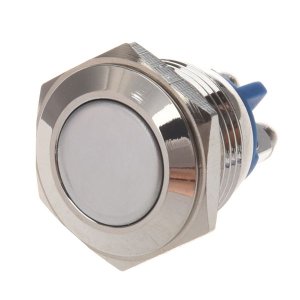 Push Button, Flat Round, Antwire, 16mm Stainless Steel Metal