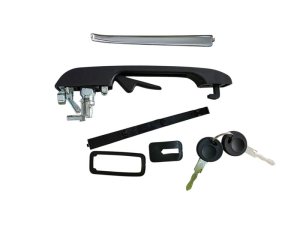 Door Handle Compatible Volkswagen Golf Front Right+Left With Key 2Pcs Outer