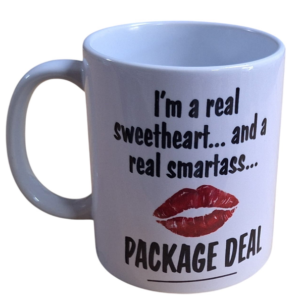 Coffee/Tea Cup - I'm a real Tweetheart - And a Real Smartass - Package Deal