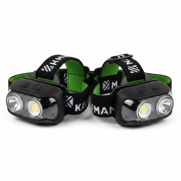 Kaufmann 500 Lumen Rechargeable Headlamp with Multiple Brightness - 2 Pack
