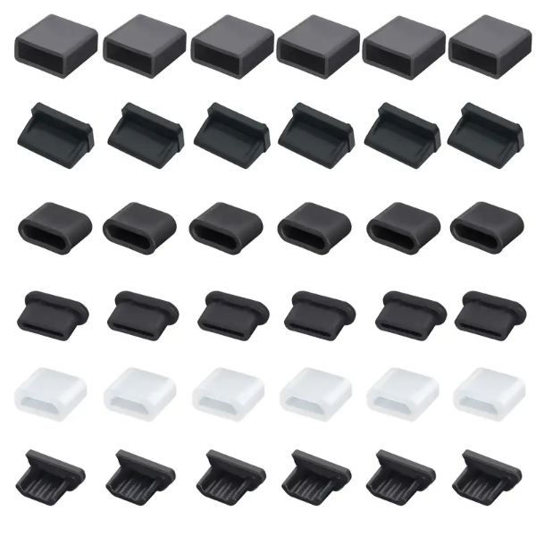 HASHBROWN'S 36PCS Silicone USB Dust Cover Plugs - Assorted Shapes