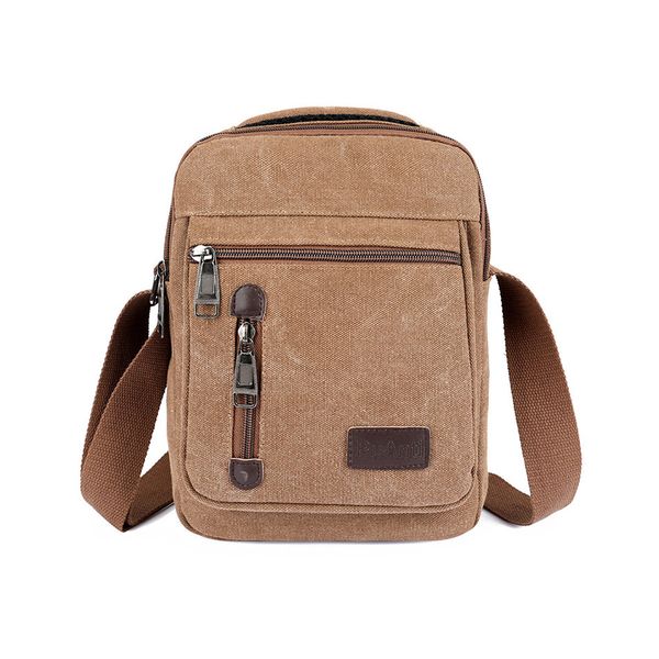 New lightweight casual canvas multi-layer vertical travel messenger bag