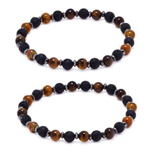 Androgyny 2pack Natural Stone Beaded Stretch Bracelet