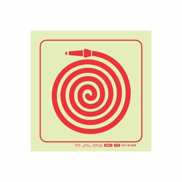 Parrot Products Photoluminescent Safety Sign 190mm - F29 Fire Hose Reel