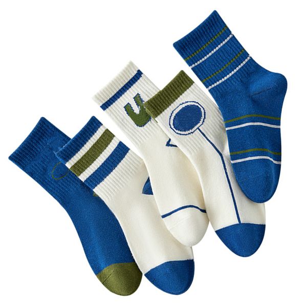 Kids Crew Socks Combed Cotton Letter Print for Spring