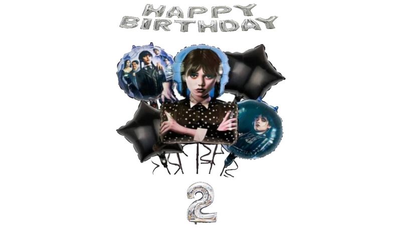 Wednesday Happy Birthday Balloon Set 2 Years