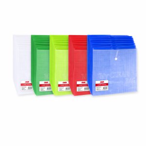 A4 Snap Botton Assorted Colors Document Folder-12 Pack x 4=48 Folders