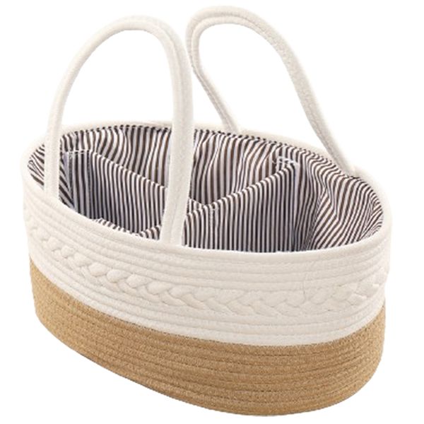 Baby Diaper Caddy Organizer, Stylish Cotton Canvas-grey