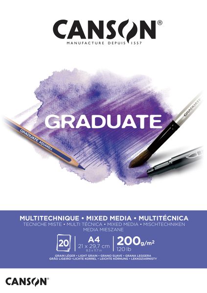 Canson GRADUATE Mixed Media 20S A4 200G