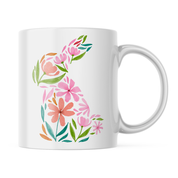 Ceramic Easter Bunny Mug - White - 11 OZ