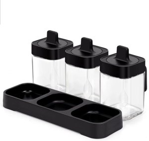 3 Spice Jar Set - Black