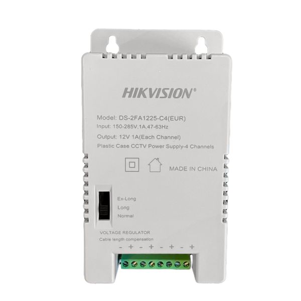 12 Volts 4 Channel Hikvision CCTV Power Supply - DS-2FA1225-C4 (EUR)