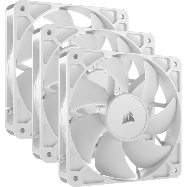 Corsair RS120 120mm PWM Fan Pack - 3 x White Fans 2100 RPM, 72.8 CFM