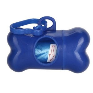 Dog Poop Poo Bags with Stylish Bone shaped Holder - Various Colours