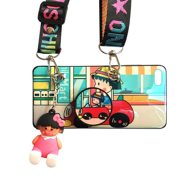 DHAO-Chibi Maruko-chan Silicone Cellphone Case With Lanyard - iPhone 6 Plus