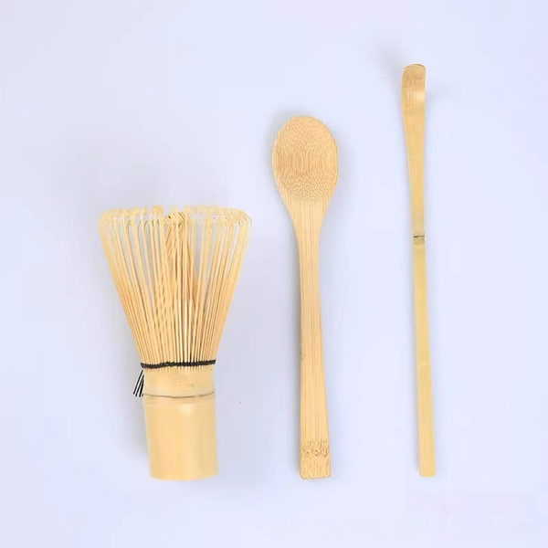 Handmade Matcha Whisk Set of Three (White Bamboo "Hyakuhon-dachi" Chasen)