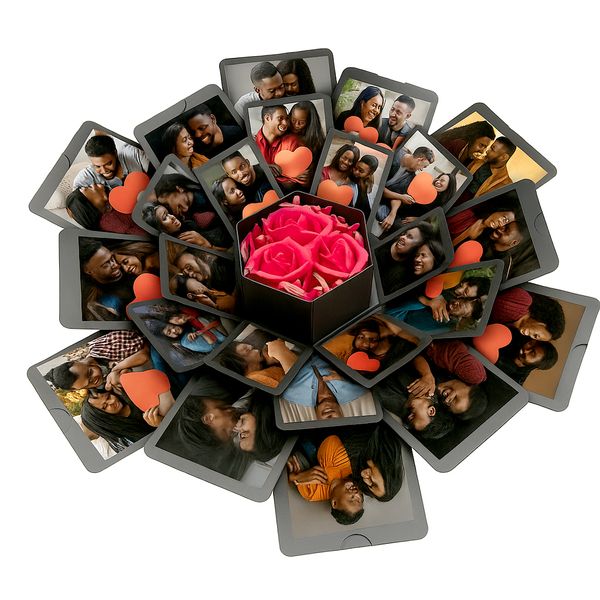 DIY Explosion Gift Box - 6-Sided Handmade Photo Memory Album Gift Set