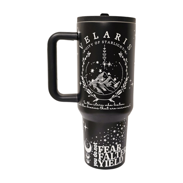 1.2L Leakproof Tumbler with Straw Handle Stainless Steel Travel Mug- ACOTAR