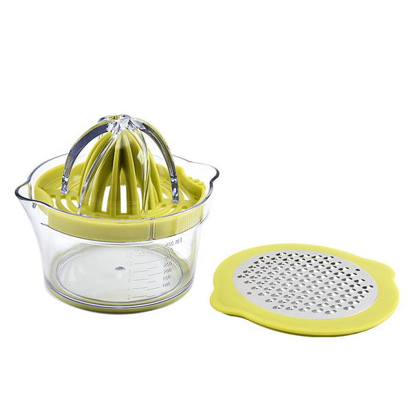 4 in 1 Manual Citrus Juicer Squeeze With Measurement &amp; Grater-Yellow Green