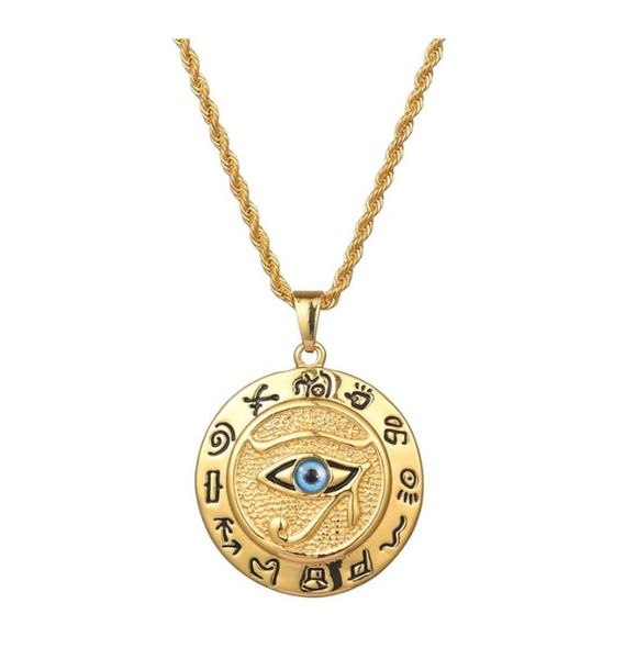 Plated Eye of Horus Necklace Eye of Ra Egypt Protection Pendant