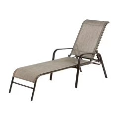 Adjustable Reclining Outdoor Lounge Chair with Armrests - Weather-Resistant