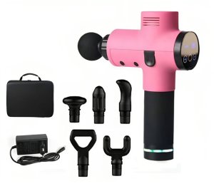 30 Speed Levels Deep Tissue Muscle Massage Gun with 6 Heads - Pink
