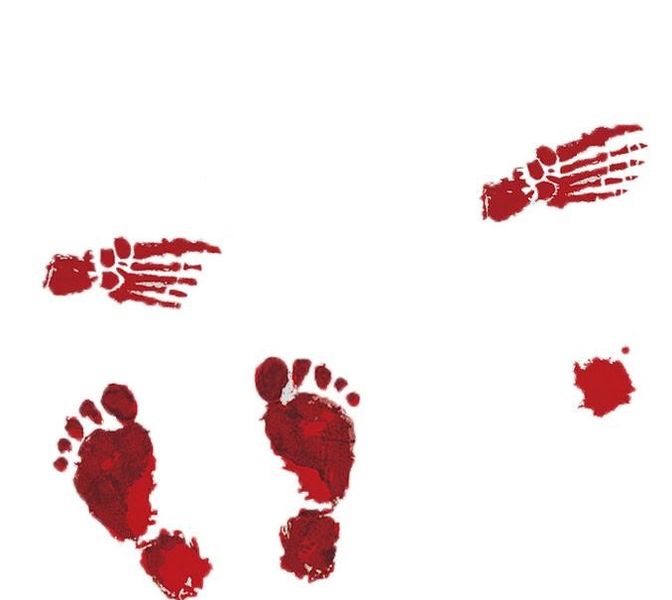 Removable Bloody Hand &amp; Foot Print Halloween Glass/ Mirror Stickers