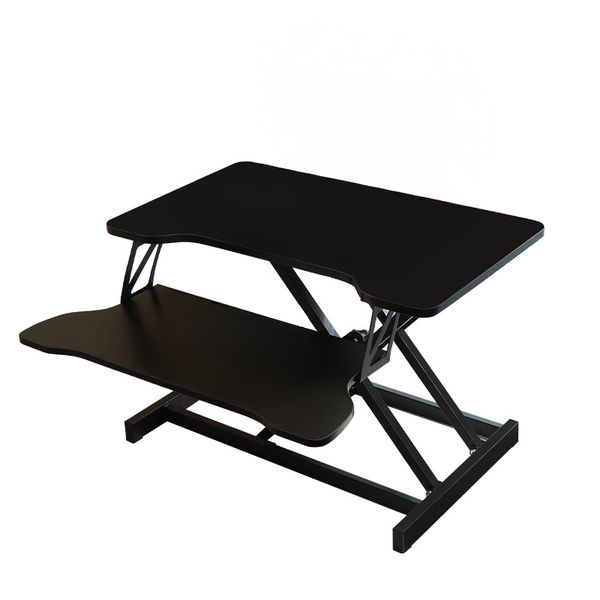 Pneumatic Height-Adjustable Desk Top Double-Layer Computer Stand for Office
