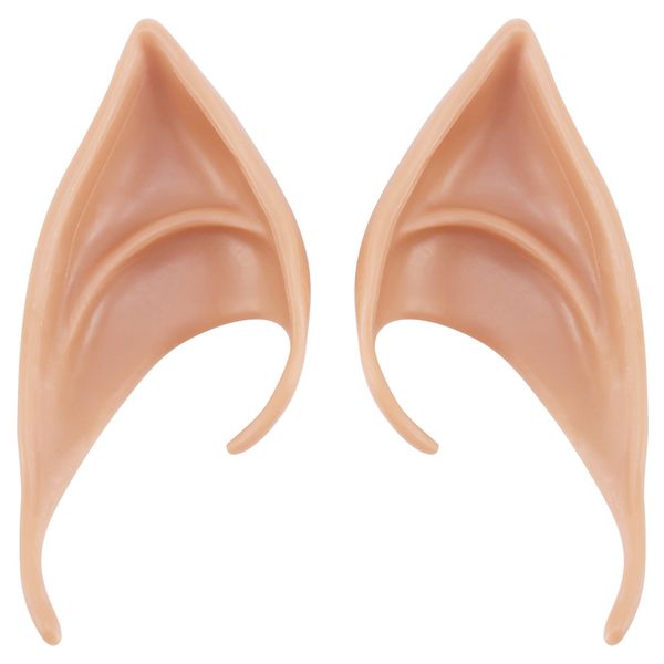 1 Pair PVC Fairy Pixie Mask Pointed Prosthetic Ears light skin tone