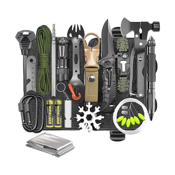 21-in-1 Outdoor Tactical Survival Camping Multi-Functional Kit