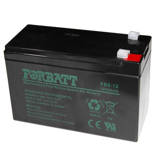 Forbatt Gel Rechargeable Battery 12V 8AH - Black