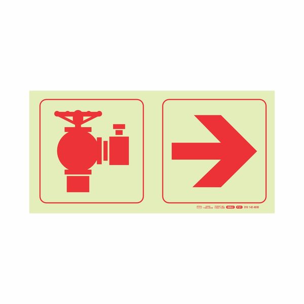 Parrot Products Photolum Safety Sign 190mm - Fire Hydrant + Arrow Right