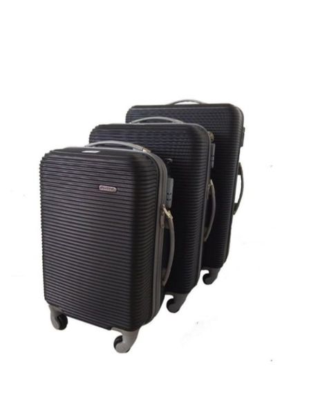 3 Piece Hard Outer Shell Luggage Set - Black