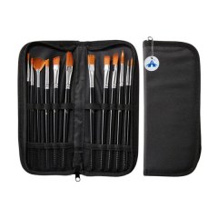 ALANES 12 Pieces Paint Brushes Set Professional Artist Paint Brush -Black